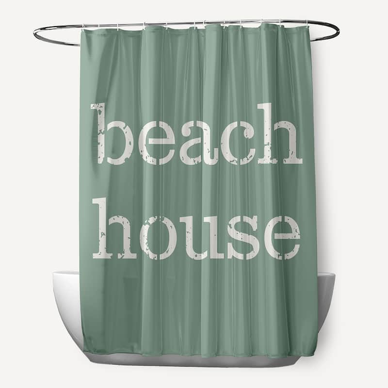 Beach House Shower Curtain - Sage