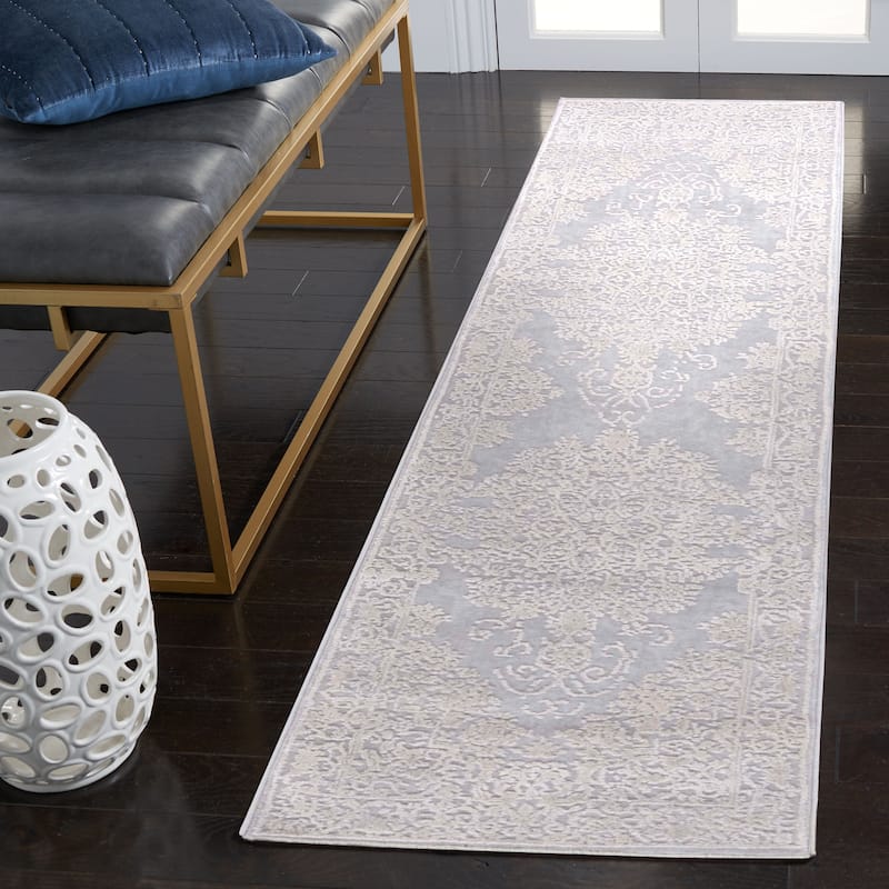 SAFAVIEH Vogue Mina Oriental Medallion Rug - 2' x 8' Runner - Grey/Light Grey