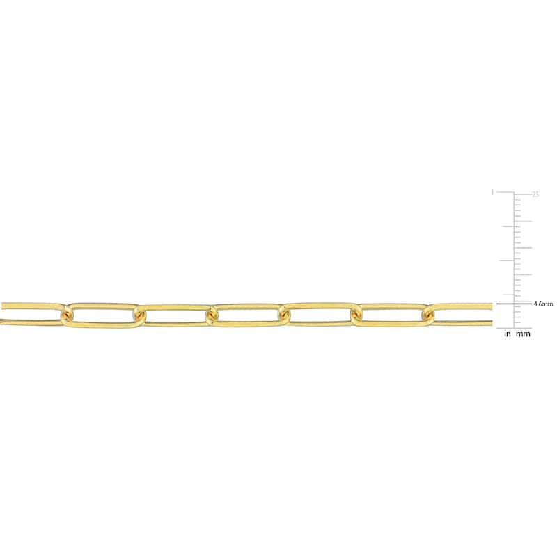 Miadora 18kt Yellow Gold Plated Sterling Silver Diamond Cut Paperclip Necklace