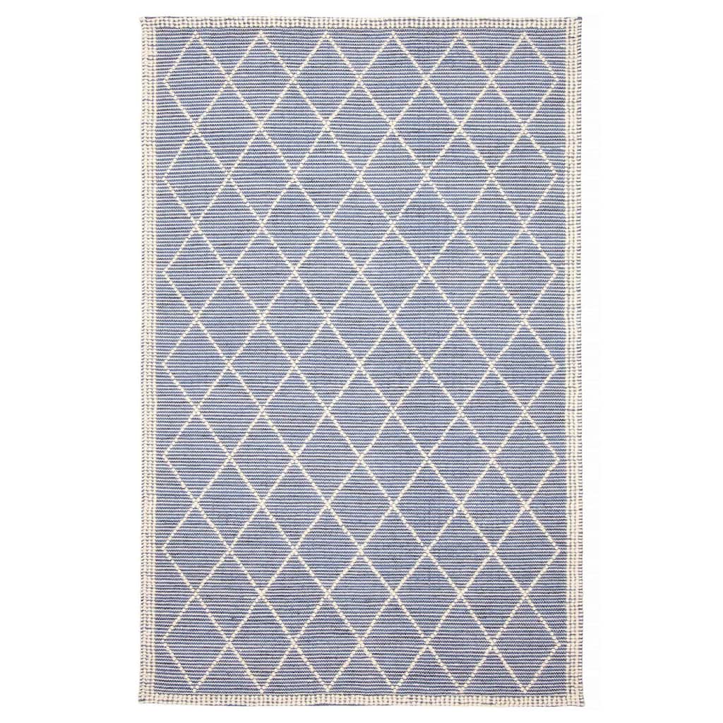 ECARPETGALLERY Braid weave Sienna Blue Wool Rug - 5'0 x 7'11