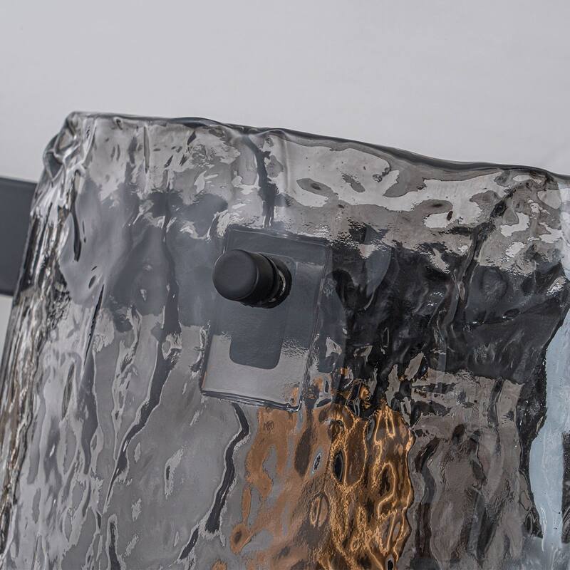 3/4-Light Textured Smoke Glass Wall Sconce — Modern Industrial Vanity Light for Bathroom