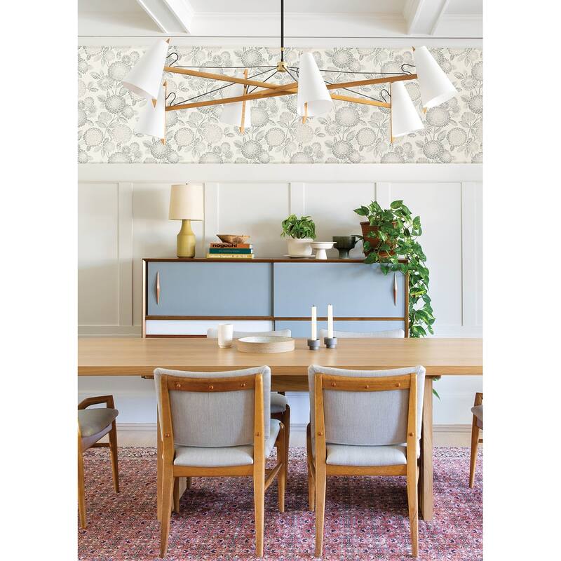Chesapeake Zalipie Grey Floral Trail Wallpaper