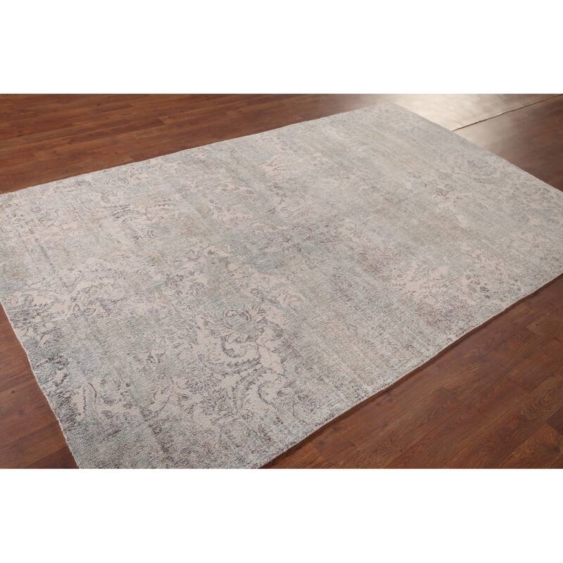 Abstract Indian Area Rug Handmade Wool Carpet - 4'11"x 7'10"