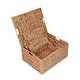 preview thumbnail 4 of 8, Woven Rectangular Storage Baskets with Lids & Handles (Set of 3)