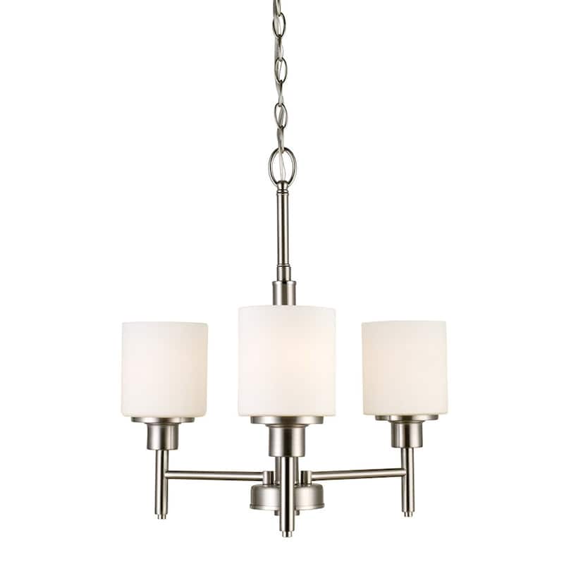 Aubrey Satin Nickel Dimmable 3-Light Chandelier