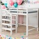 preview thumbnail 10 of 16, Modern Full Size Loft Bed With Built-in Storage Staircase And Hanger For Clothes,Shelves for Bedroom White
