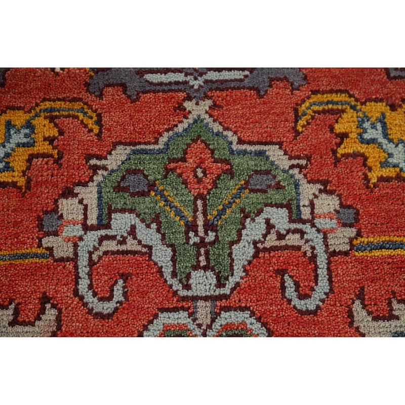 Animals Design Heriz Serapi Indian Area Rug Handmade Wool Carpet - 7'11" x 9'11"