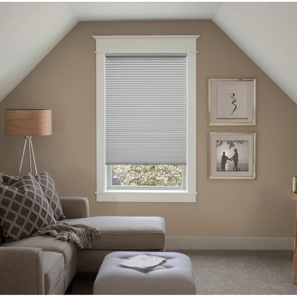 BlindsAvenue Custom 3/4" Pleat, Cordless Cellular Shades, Color Urban Gray, Blackout Fabric