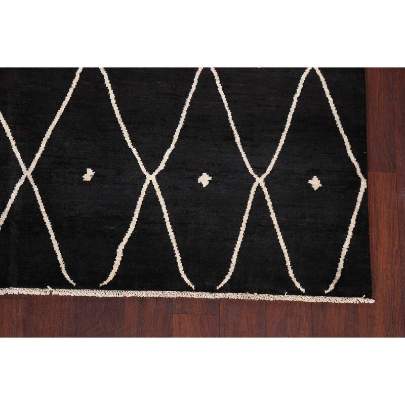 Vegetable Dye Trellis Moroccan Living Room Area Rug Wool Hand-knotted - 6'7" x 9'7"