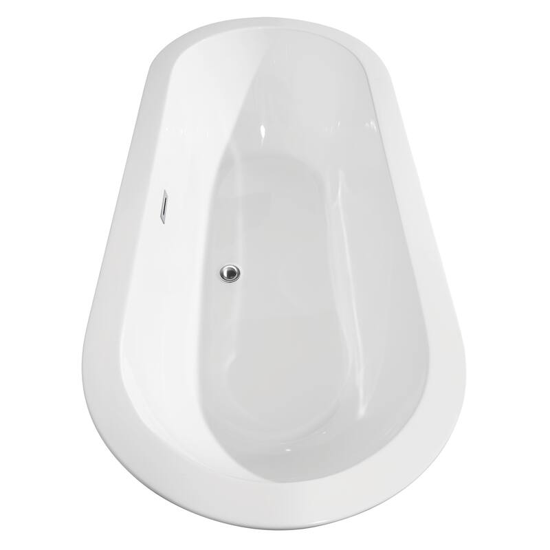 Wyndham Collection Soho 68-inch White Freestanding Soaking Bathtub
