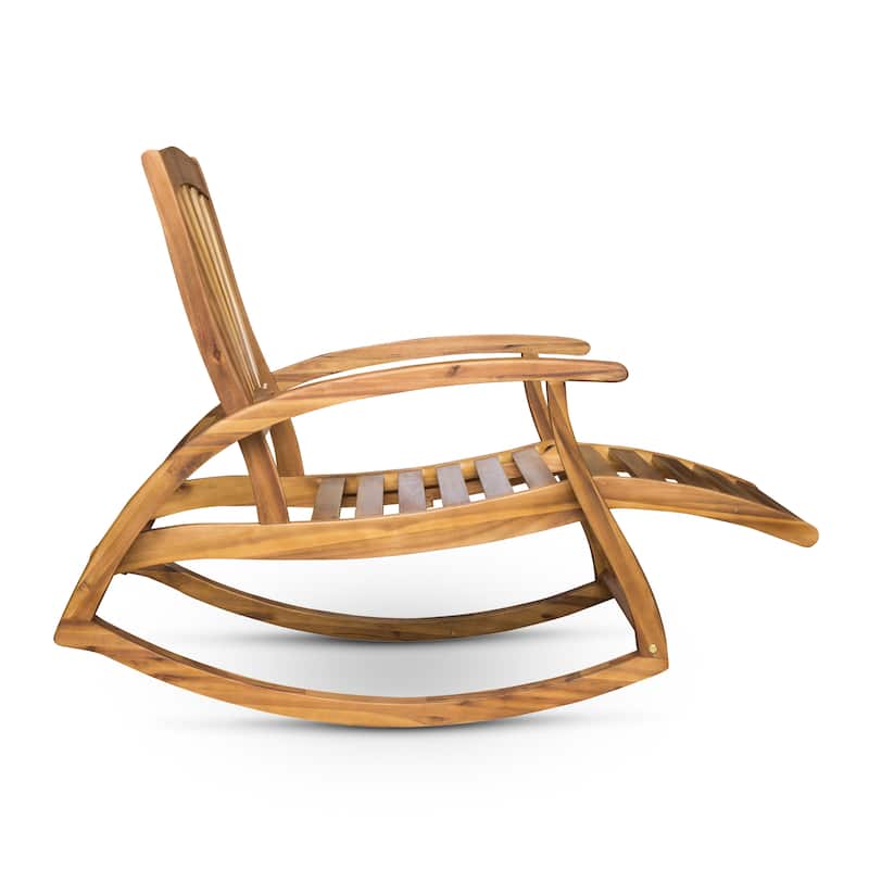 Sunview Outdoor Acacia Rocking Chair with Footrest by Christopher Knight Home