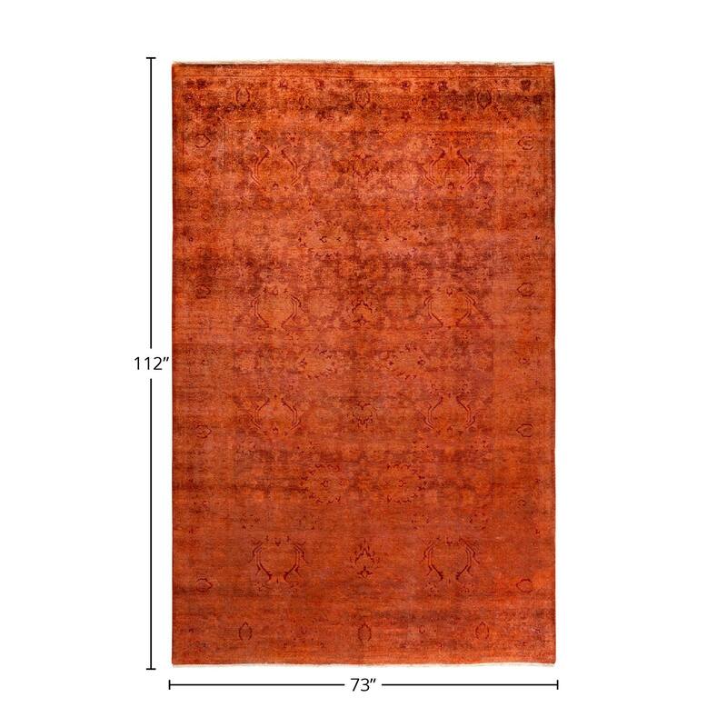 Vibrance, One-of-a-Kind Hand-Knotted Area Rug - Brown, 6' 1" x 9' 4" - 6' 1" x 9' 4"