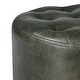 preview thumbnail 39 of 60, Adeco Round Ottoman Upholstered Tufted Faux Leather Footrest