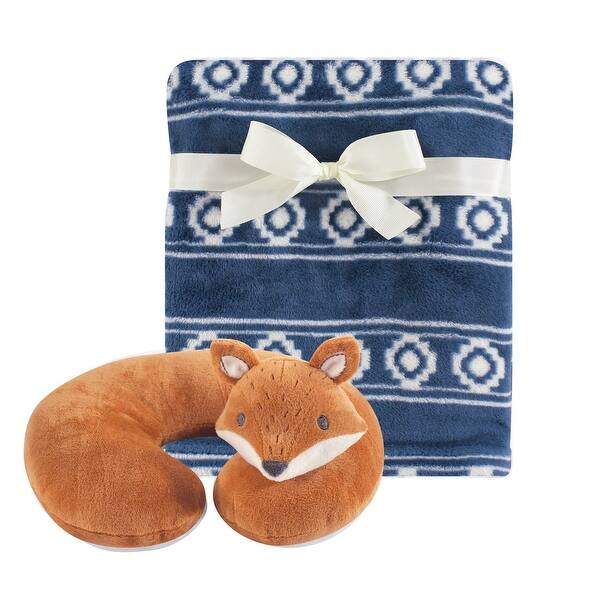 slide 1 of 1, Hudson Baby Infant Boy Neck Pillow and Plush Blanket Set, Modern Fox, One Size - Modern Fox - One Size One Size - Modern Fox