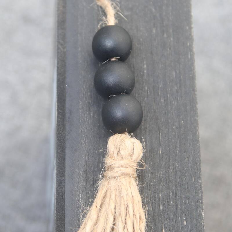Kitchen Sign Tabletop Decor with Wooden Beads and Tassels
