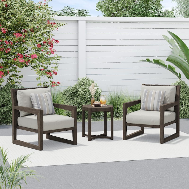 Corvus Augusta 3-piece Outdoor Chat Set with Sunbrella Pillows