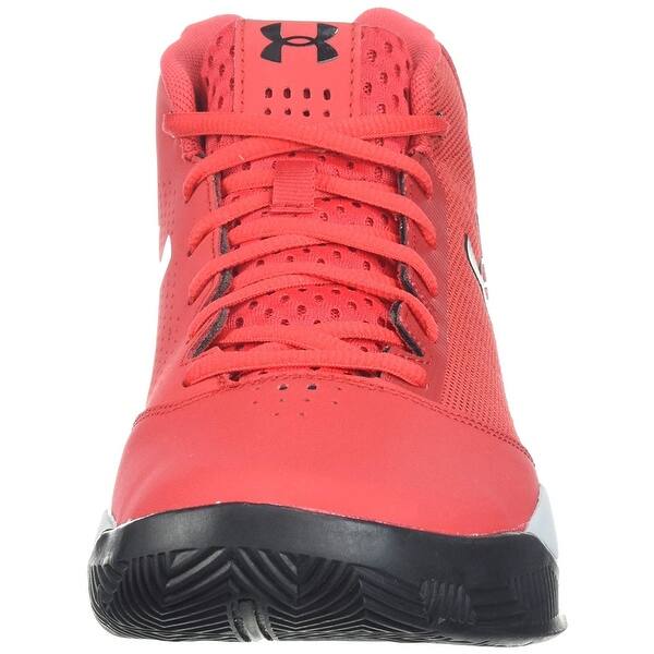 Shop Under Armour Men S Jet Mid Basketball Shoe Black Steel White