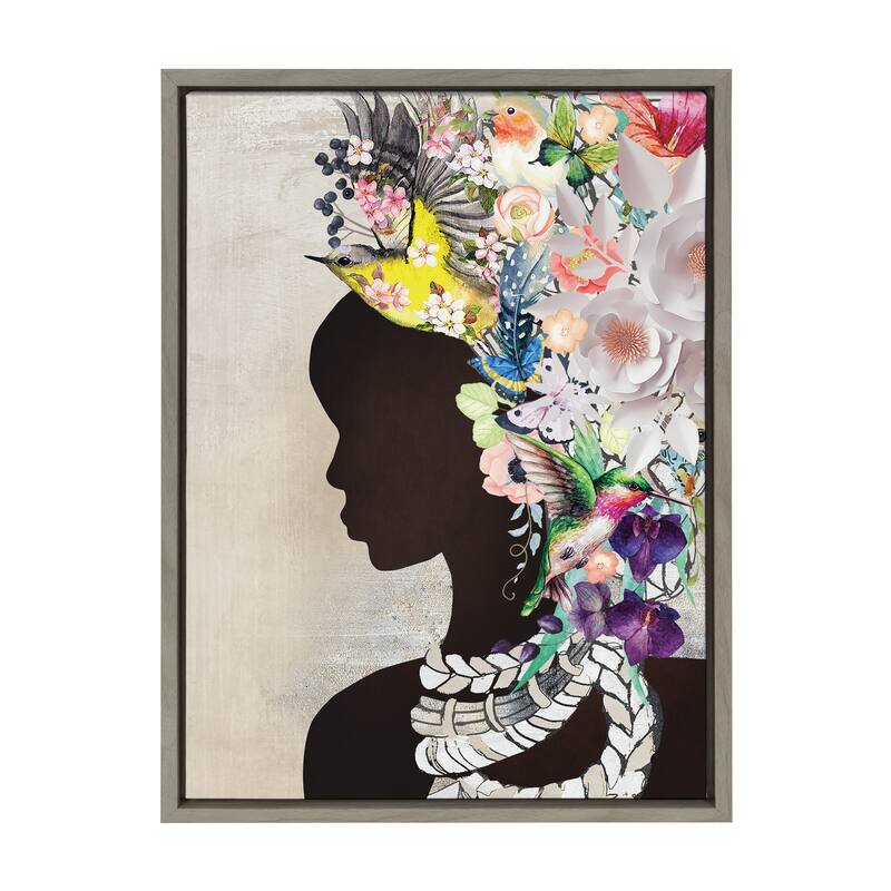 Kate and Laurel Sylvie Natural Woman Framed Canvas by Nikki Chu