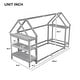 preview thumbnail 9 of 39, Kids bedroom set Twin size wood house bed with storage shelf and hanger