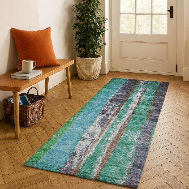 Premium Washable Super Soft Mayfield Rug - Teal - 2'3" x 7'6"