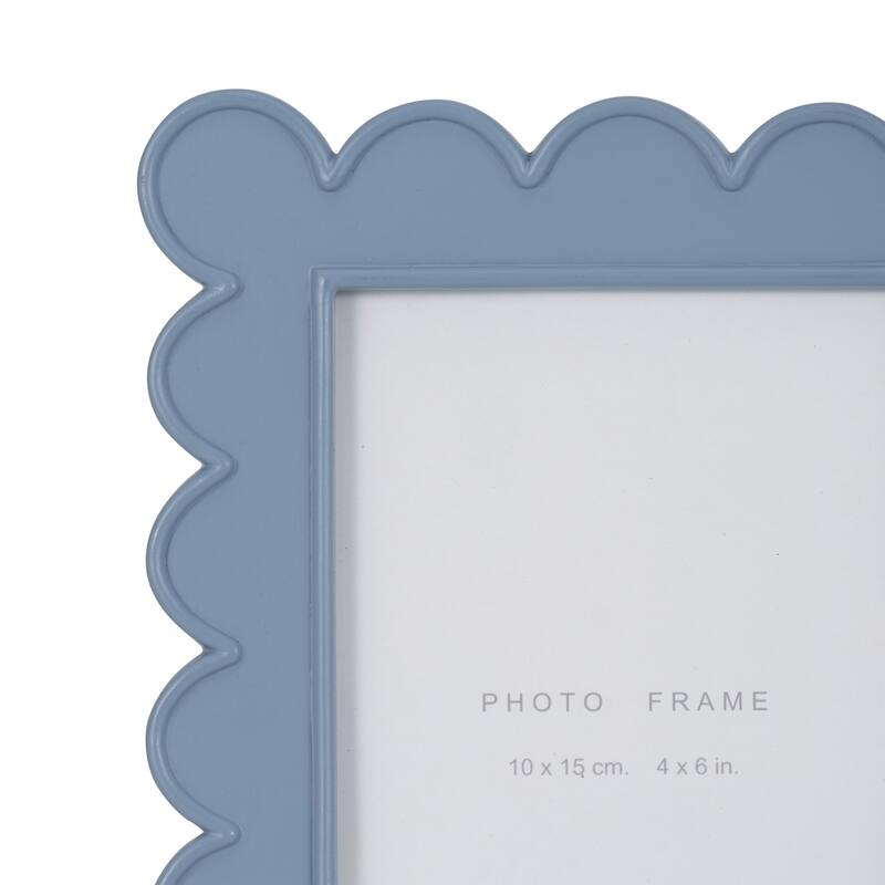 Resin Scallop Edge Photo Frame - Blue