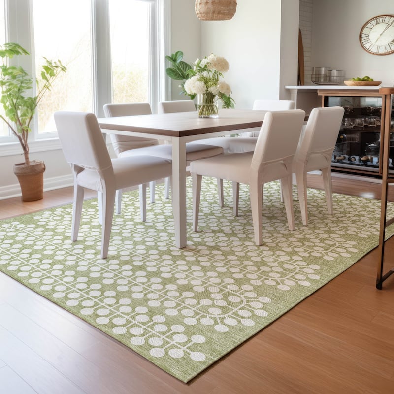 Machine Washable Indoor/ Outdoor Modern Ailey Chantille Rug