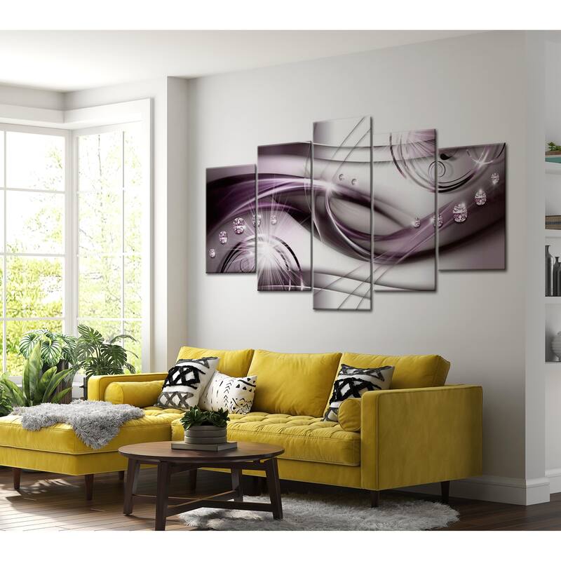 Glam Canvas Wall Art - Purple Glow - 5 Pieces