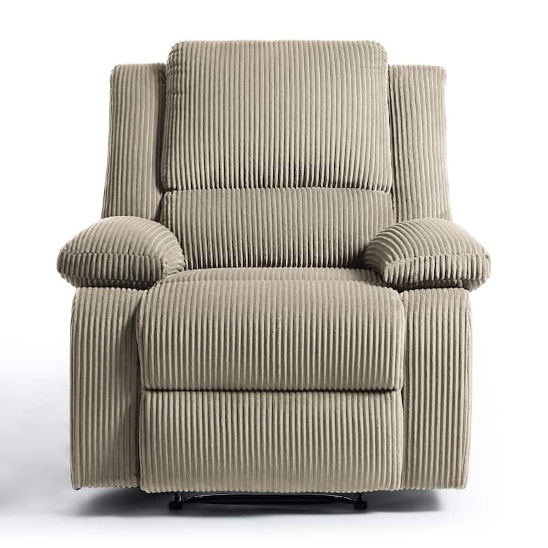 Corduroy Manual Recliner Chair with Footrest