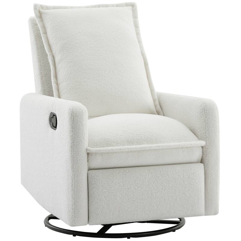 Modern Upholstered Rocker Nursery Chair Plush Seating Glider Swivel Recliner Chair