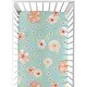 preview thumbnail 1 of 4, Sweet Jojo Designs Turquoise and Peach Watercolor Floral Collection Fitted Crib Sheet