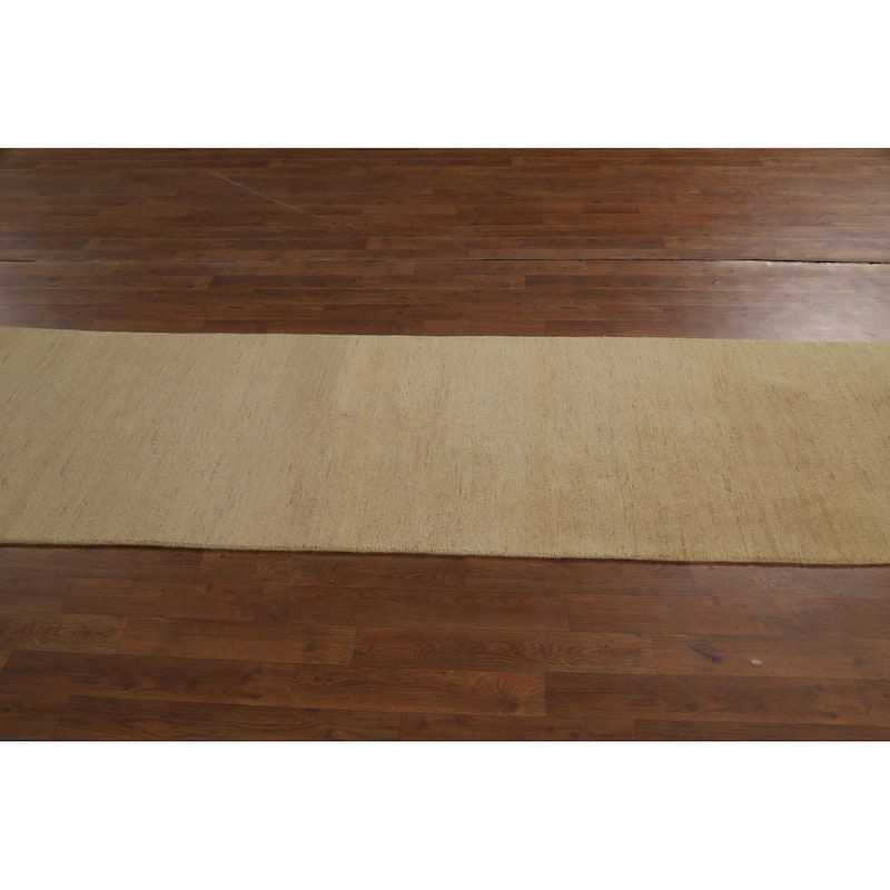 Gabbeh Modern Runner Rug Hand-Knotted Contemporary Wool Carpet - 2'6"x 9'8"
