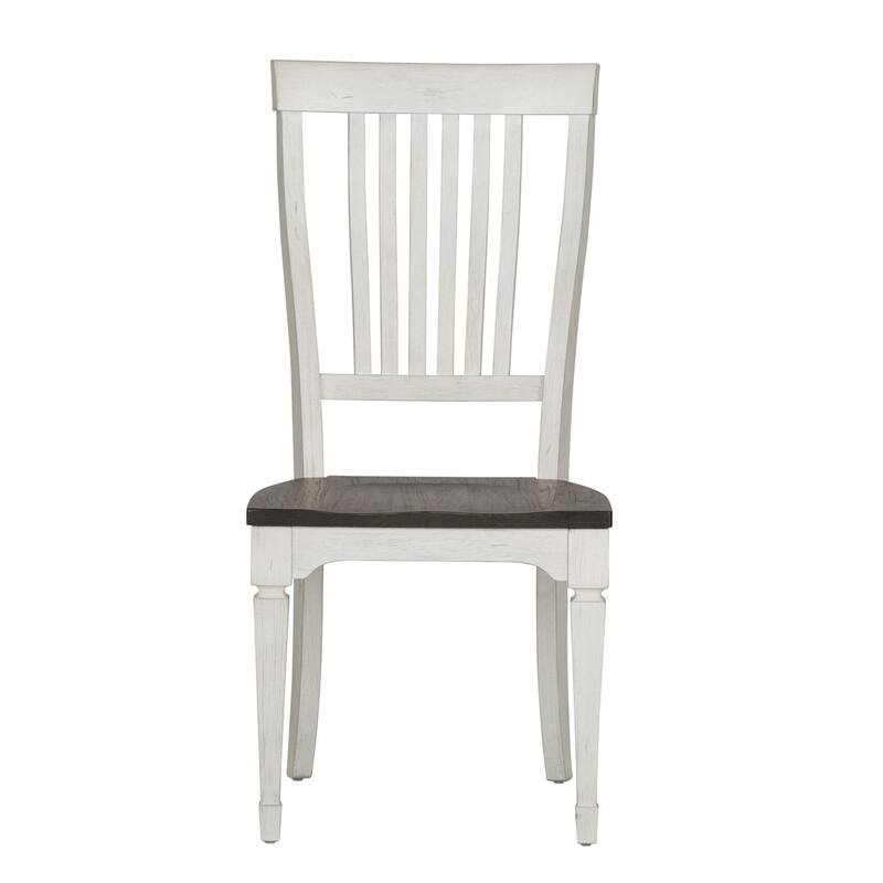 Allyson Park Wirebrushed White Slat Back Side Chair (Set of 2)