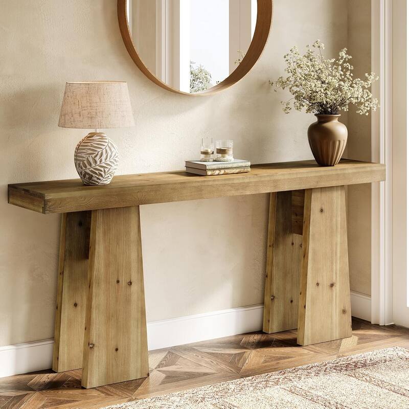 70.9" Extra Long Solid Wood Console/Entryway Table, Farmhouse Sofa Table Behind Couch for Living Room, Hallway, Foyer, Entrance