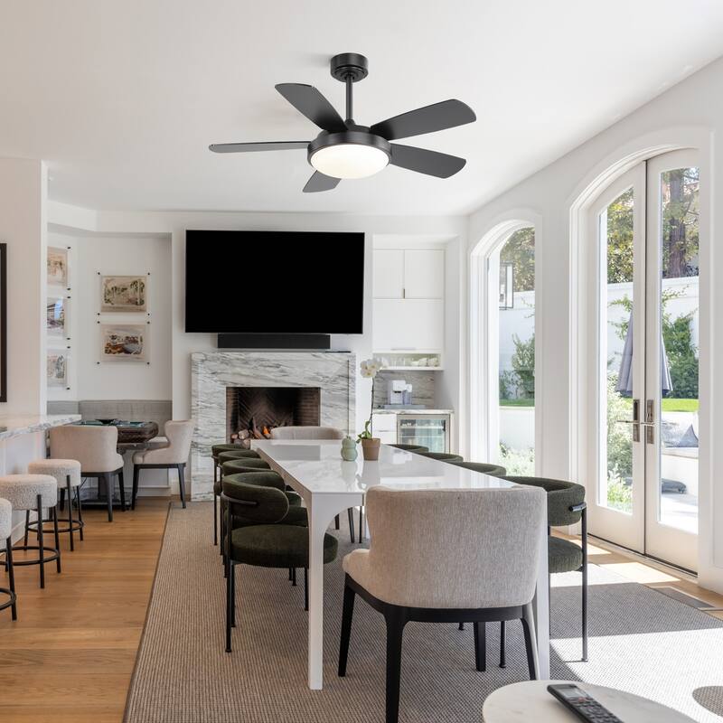 42 Inch Reversible Ceiling Fan / Dimmable Ceiling Fan Light Chandelier