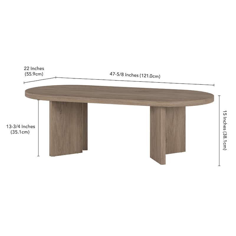 Alma 48" Wide Oval Coffee Table - 47.63" Wide