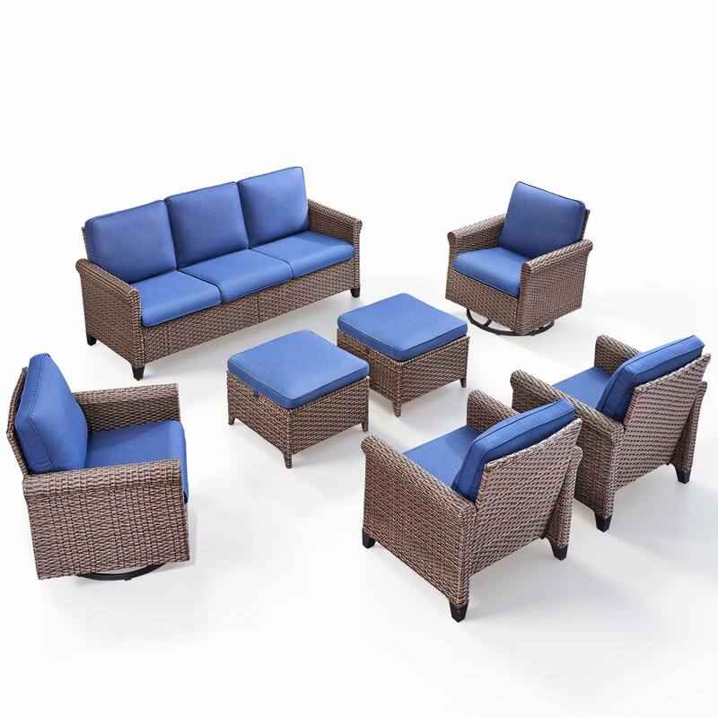 Pocassy Outdoor Sofa Swivel Chairs Patio Chair Funiture Set