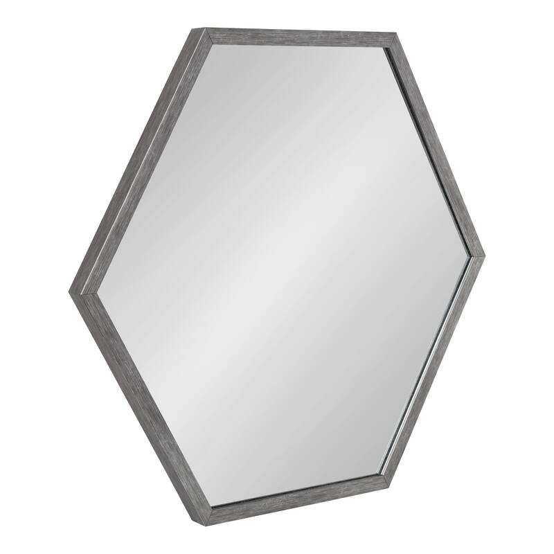 Kate and Laurel Laverty Framed Hexagon Wall Mirror - 24x26 - Dark Silver