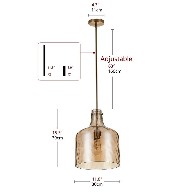 Modern Clear Water Glass Jar Pendant Light For Over Dining Room Table