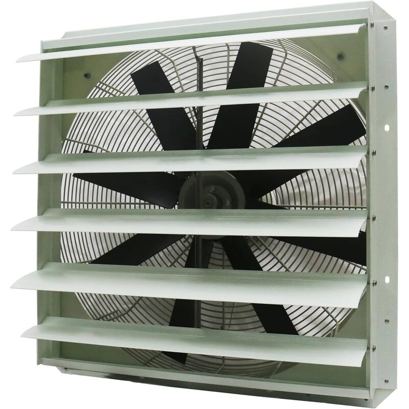 iLiving 18/20/24-Inch Corrosion Resistance Shutter Exhaust Fan, Single Speed - Pale yellow - 24 inch