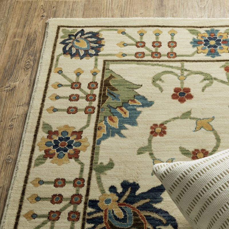 Style Haven Federica Floral Oriental Fringe Edge Area Rug