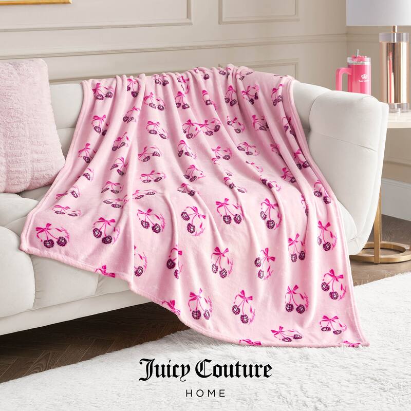 Juicy Couture Holiday Plush Throw Blankets