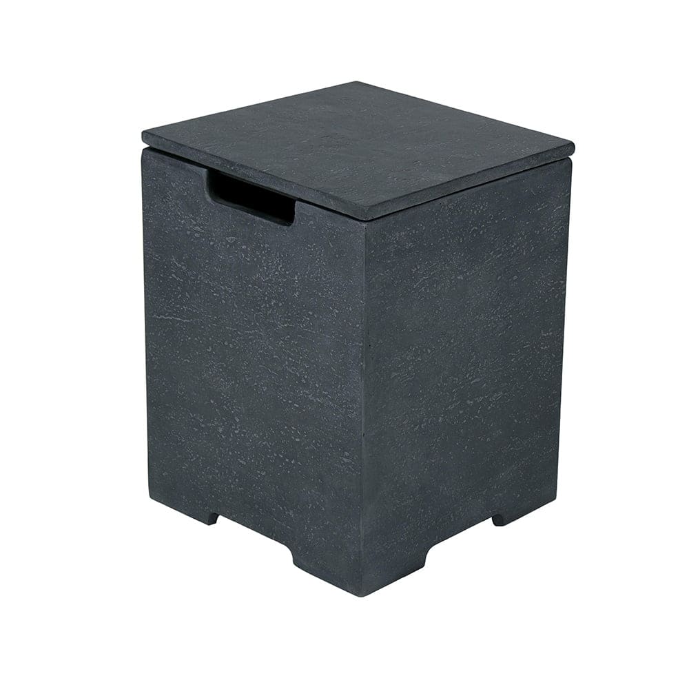 Elementi Plus Square Propane Tank Cover Hideaway Storage Box with Removable Top - Dark Grey, 15.7 x 15.7 Inches