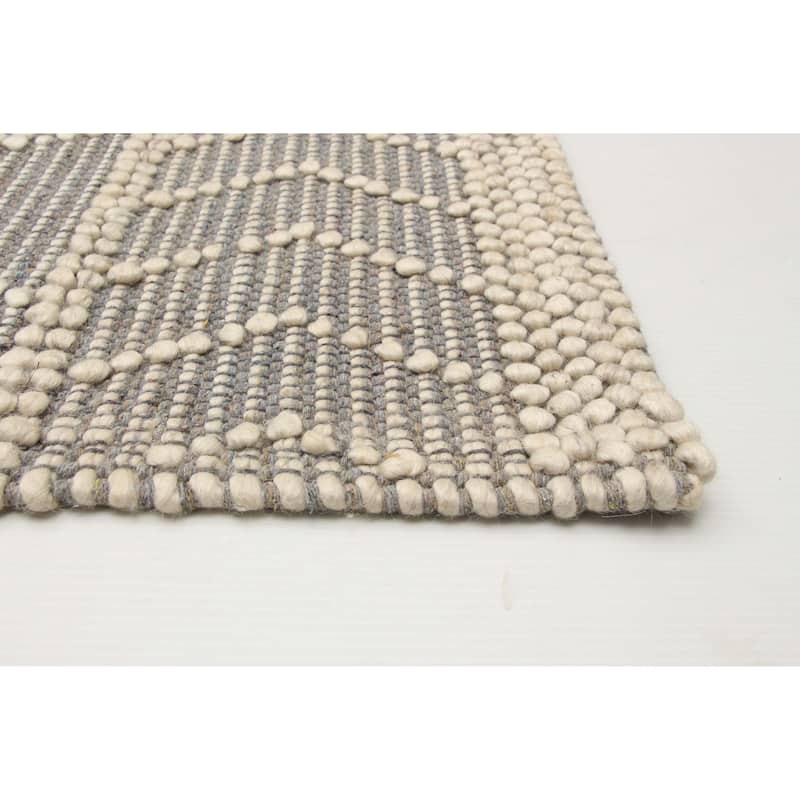 ECARPETGALLERY Braid weave Sienna Grey Wool Rug - 5'1 x 7'11