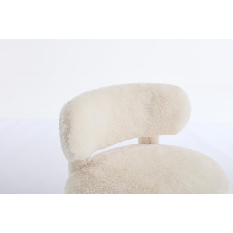 Fur Fabric Armless Accent Chair
