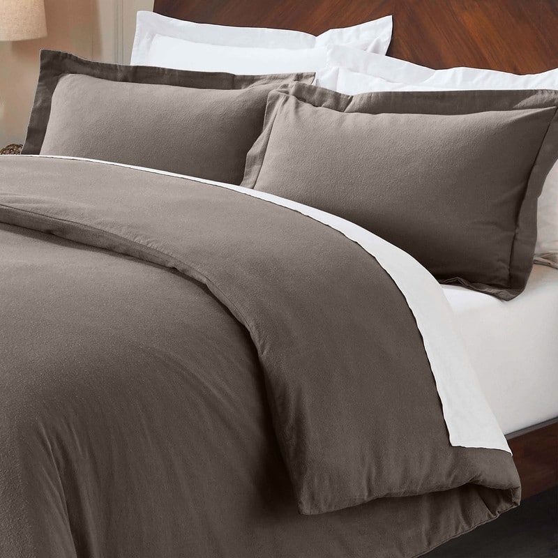 Superior Classic Solid Flannel Cotton Duvet Cover Set