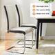 Leather DiningChairs with Removable Soft Cushion for Dining Room Black - N/A - White