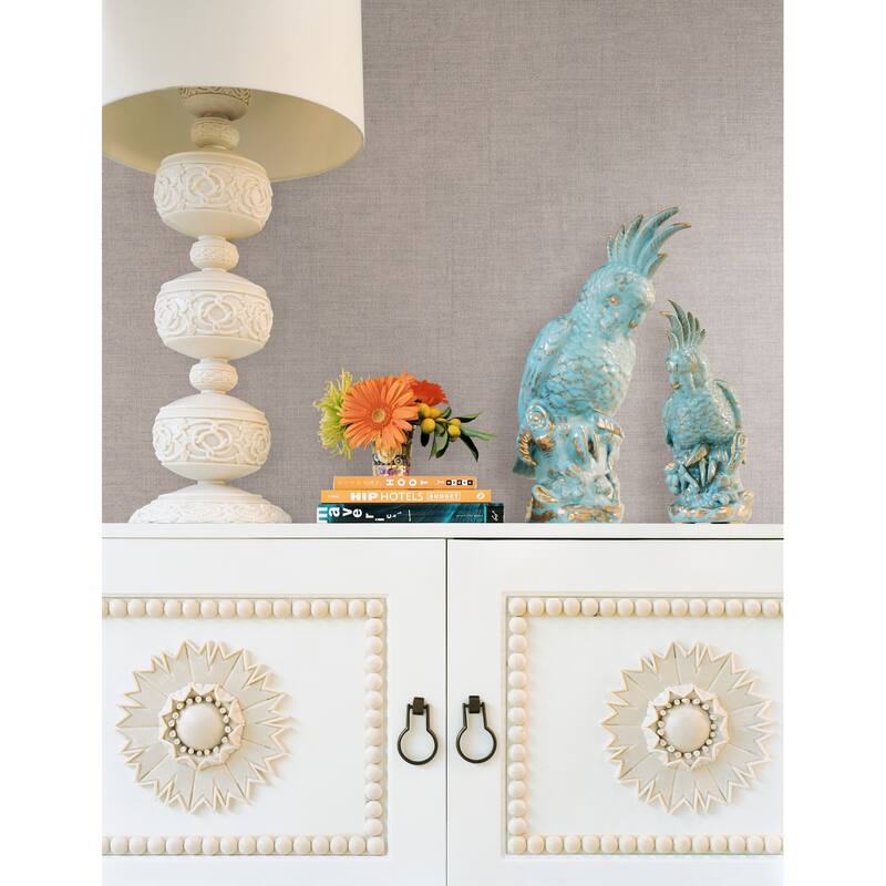 York Wallcoverings Gunny Sack Texture Grey Wallpaper