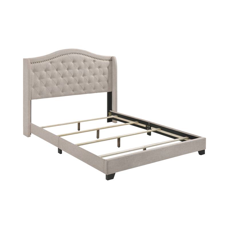 Maassluis Camelback Demi-wing Tufted Upholstered Bed