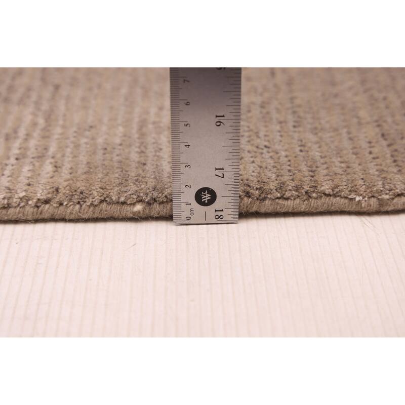 ECARPETGALLERY Hand Loomed Loreto Light Grey Viscose, Wool Rug - 5'3 x 7'5