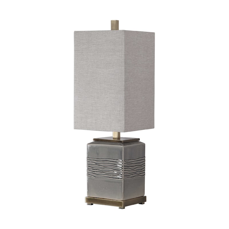 Ceramic Glaze Buffet Table Lamp - 32" - Gray and Beige